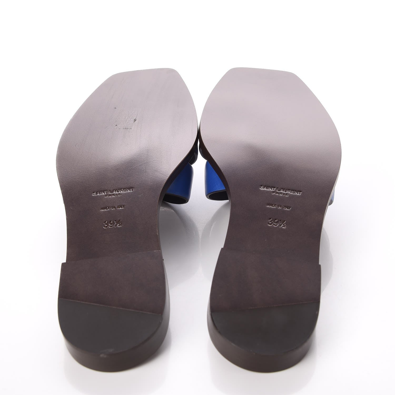 Saint Laurent Calfskin Nu Pied 05 Slide Sandal 39.5 Blue Majorelle 6 of 9