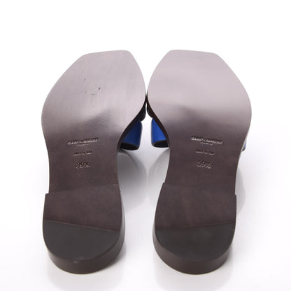 Saint Laurent Calfskin Nu Pied 05 Slide Sandal 39.5 Blue Majorelle 6 of 9