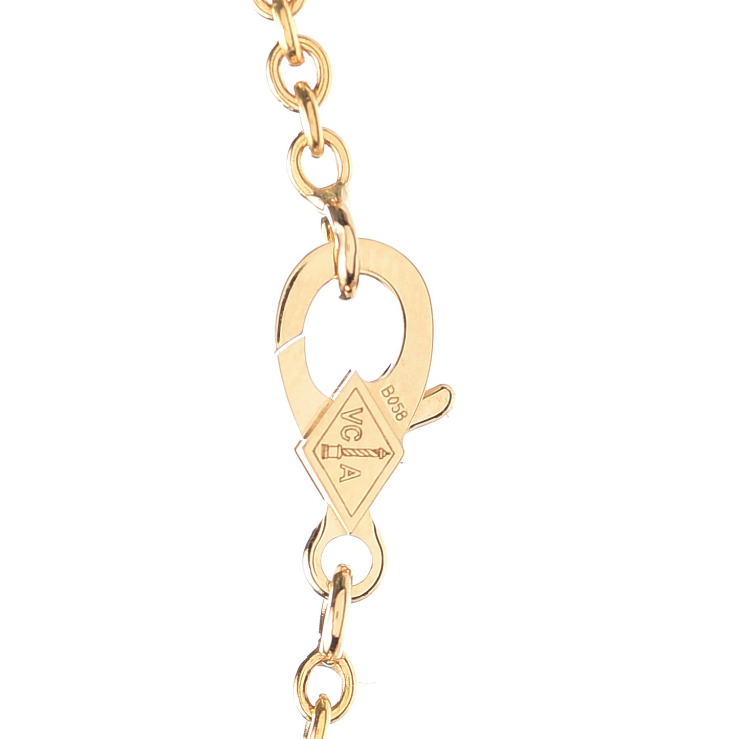 18K Yellow Gold Mother of Pearl Pure Alhambra Pendant Necklace