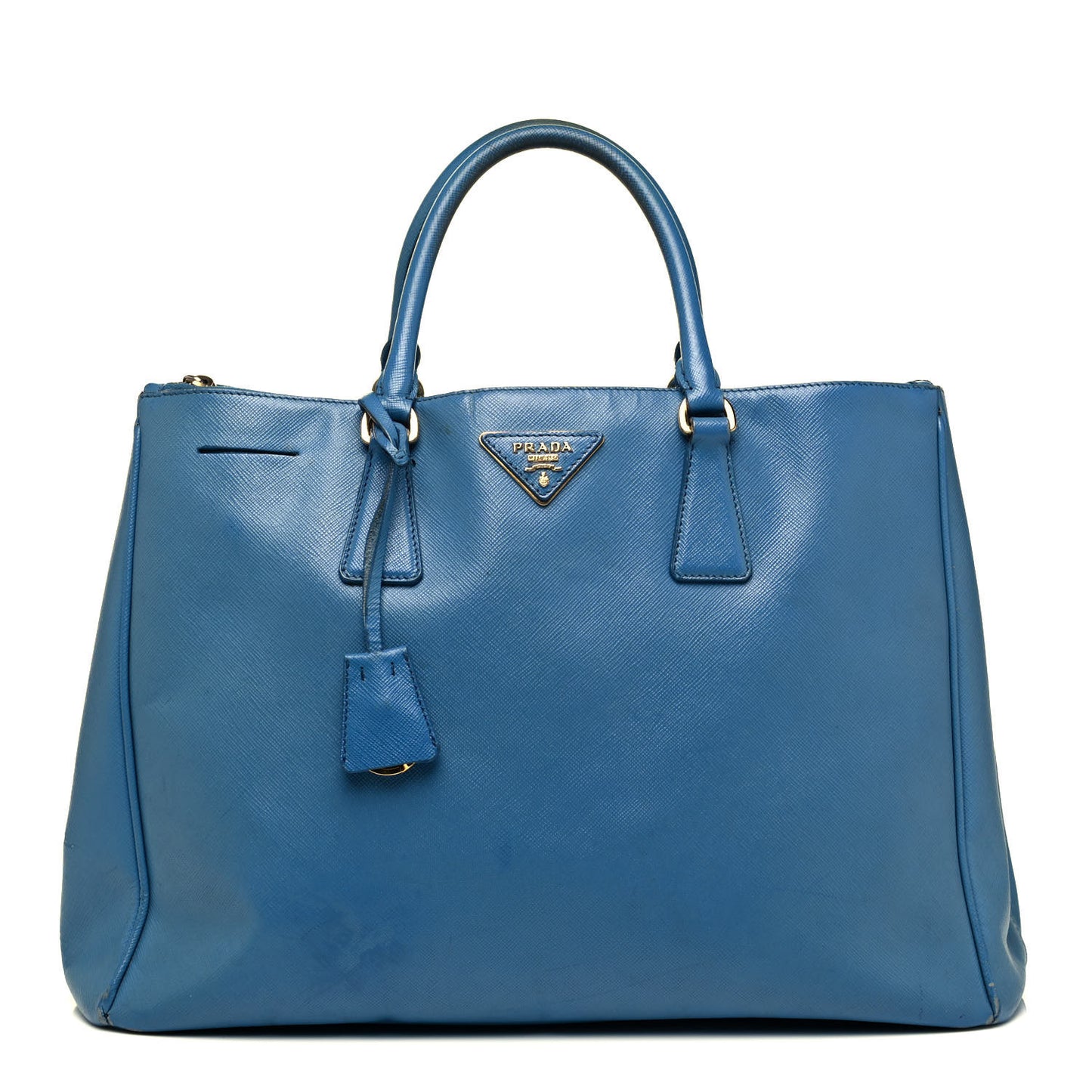 Saffiano Medium Galleria Double Zip Tote Cobalto