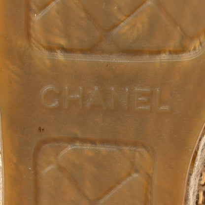 Chanel Laminated Lambskin Grosgrain CC Espadrilles 37 Gold Black 7 of 8