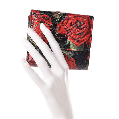 Dolce & Gabbana Dauphine Rose Print French Flap Wallet Multicolor 2 of 8