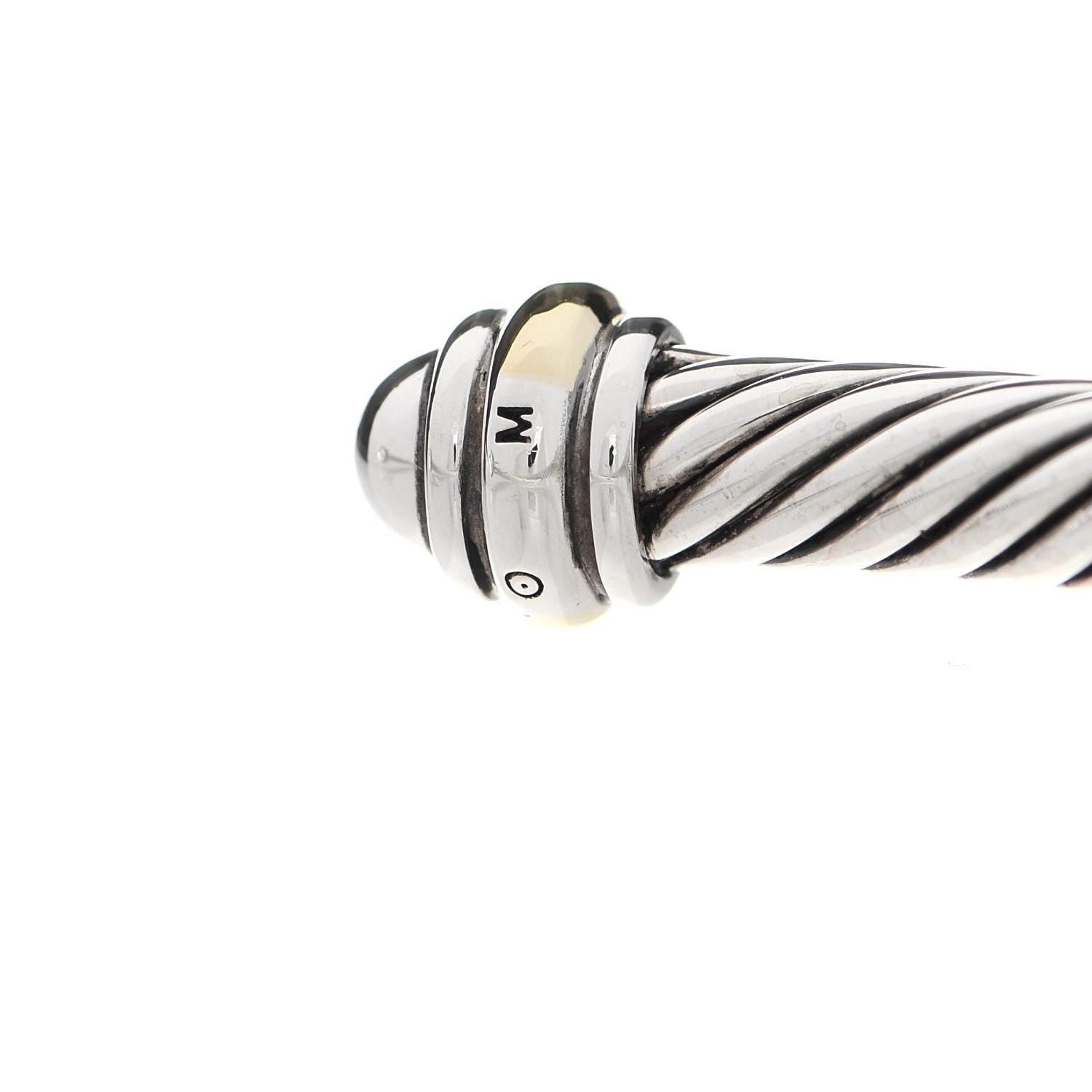 David Yurman Sterling Silver 18K Yellow Gold 4mm Cable Classics Bracelet 4 of 5
