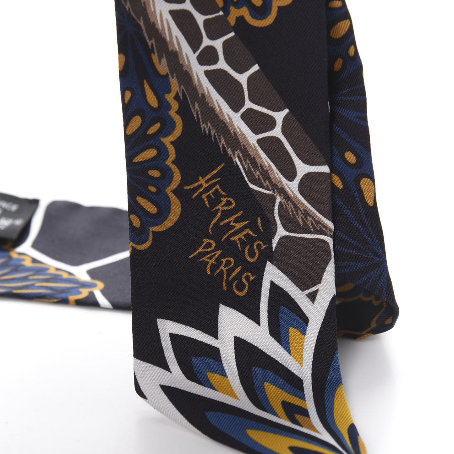 Silk Three Graces Twilly Black Gold Taupe
