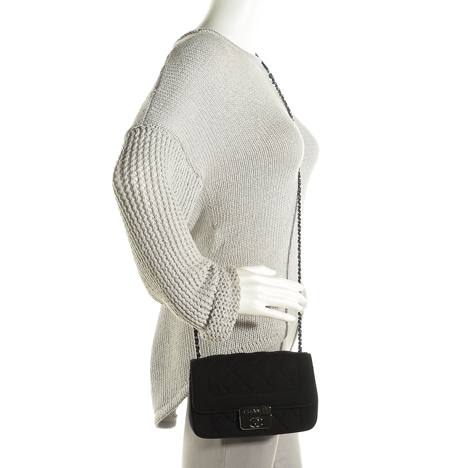 Chanel Jersey Quilted Mini Chic With Me Flap Black 2 of 8