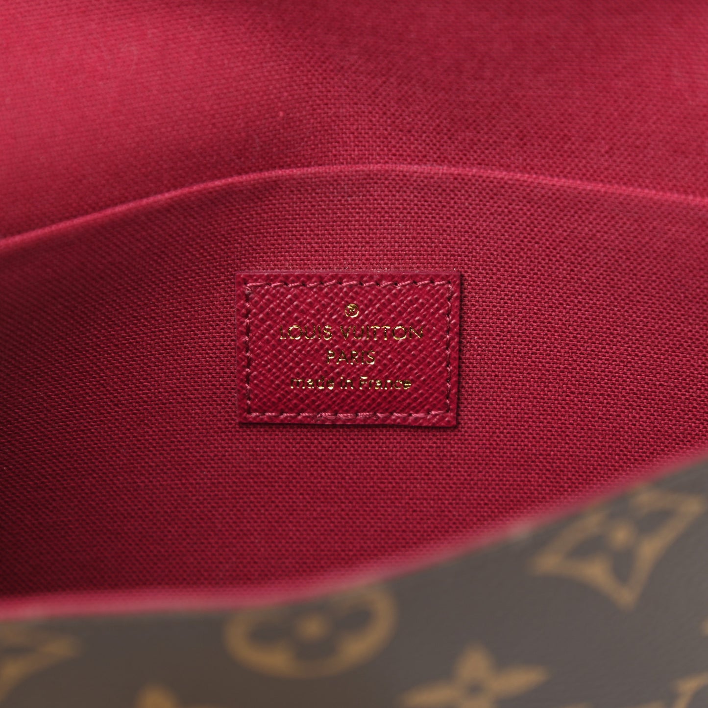 Monogram Pochette Felicie Chain Wallet Fuchsia