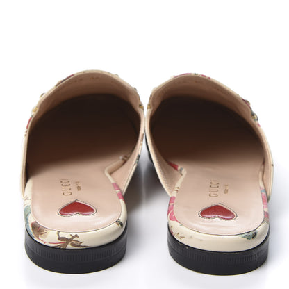 Gucci Calfskin Stamp Allover Rose Princetown Slippers 36 Ivory Multicolor 6 of 10