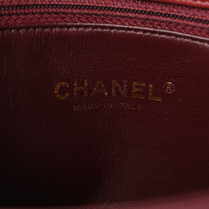 Chanel Shiny Goatskin Diagonal Quilted Medium Flap Burgundy 6 of 10