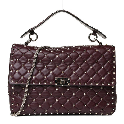 Valentino Garavani Nappa Large Rockstud Spike Shoulder Bag Rubin 1 of 14