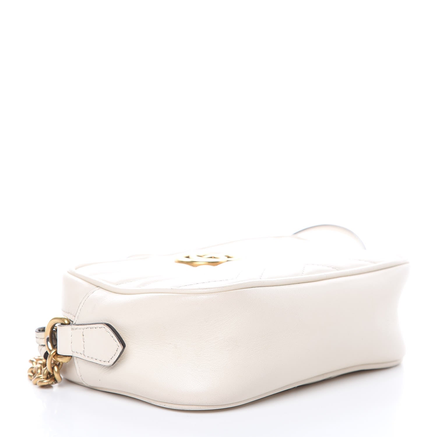Gucci Calfskin Matelasse Mini GG Marmont Chain Shoulder Bag White 4 of 14