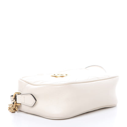 Gucci Calfskin Matelasse Mini GG Marmont Chain Shoulder Bag White 4 of 14