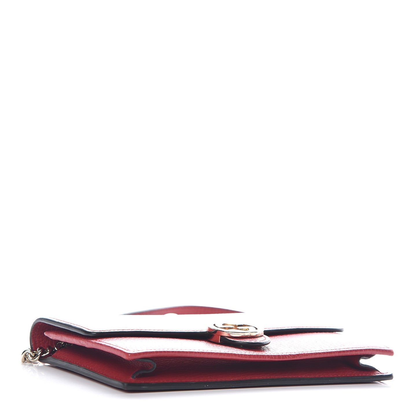 Dollar Calfskin Interlocking G Chain Wallet Red