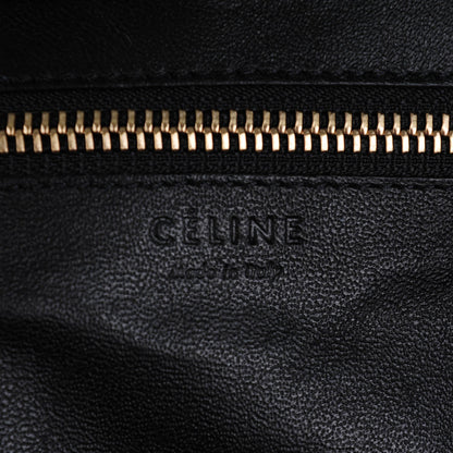 Celine Canvas Smooth Calfskin Leopard Print Shoulder Luggage Black 6 of 7