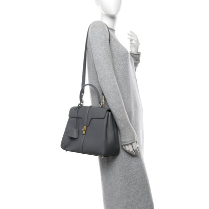 Celine Grained Calfskin Medium 16 Top Handle Bag Grey 2 of 11