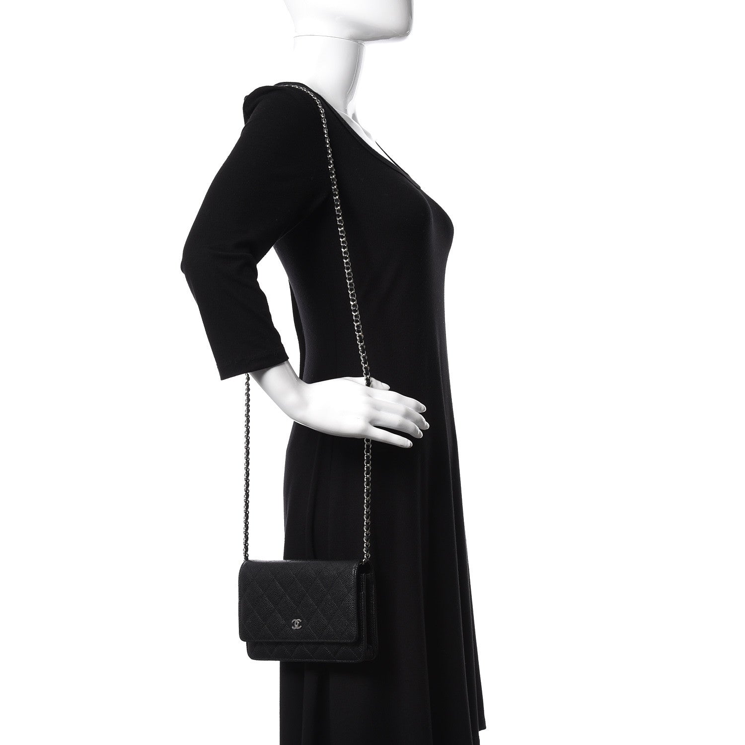 Chanel Caviar Quilted Wallet On Chain WOC Black 2 of 11