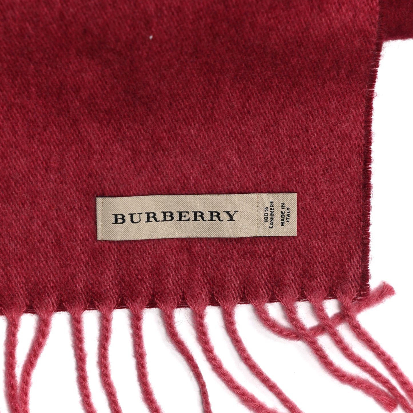 Cashmere Embroidered Fringe Scarf Red