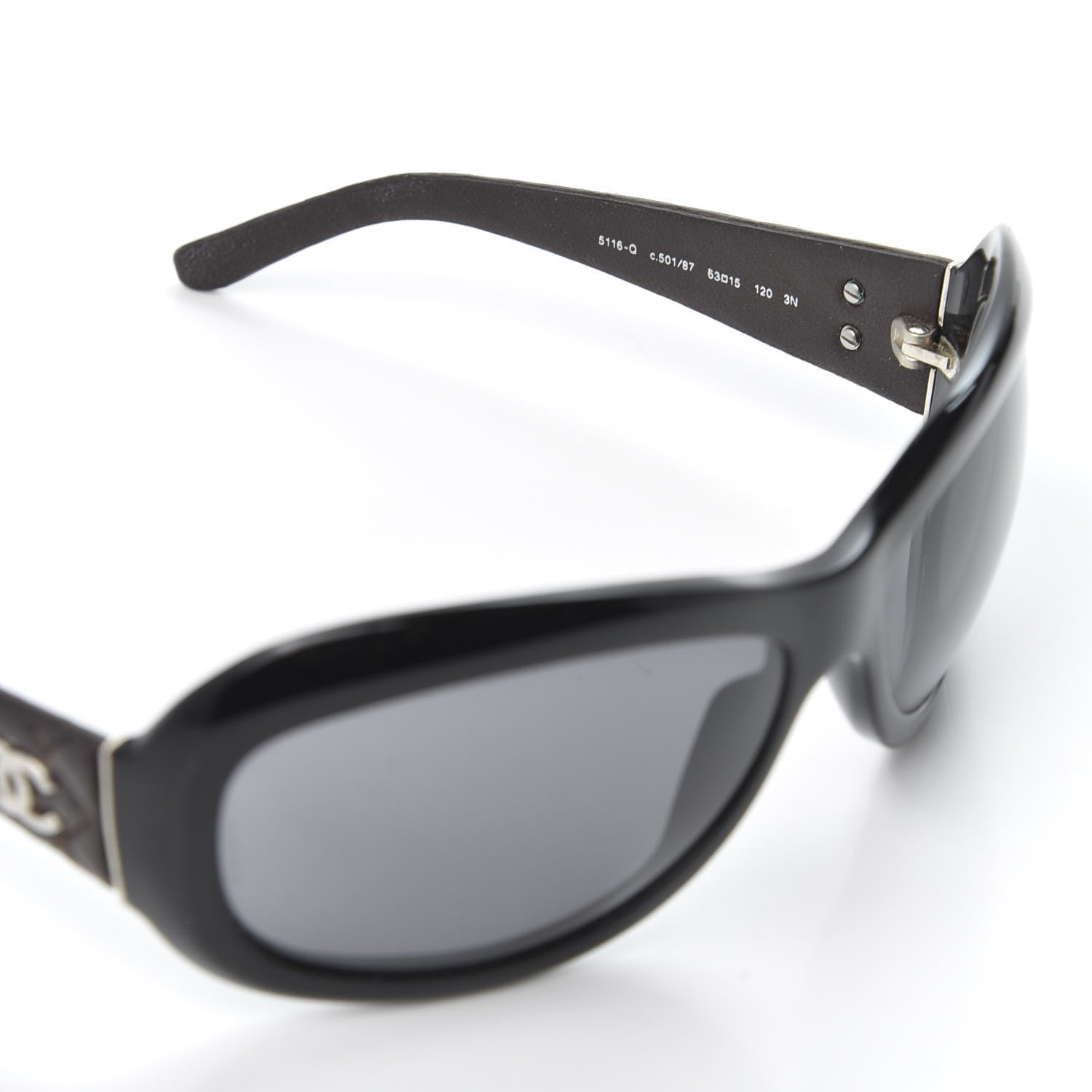 Chanel Lambskin Quilted CC Sunglasses 5116-Q Black 7 of 9