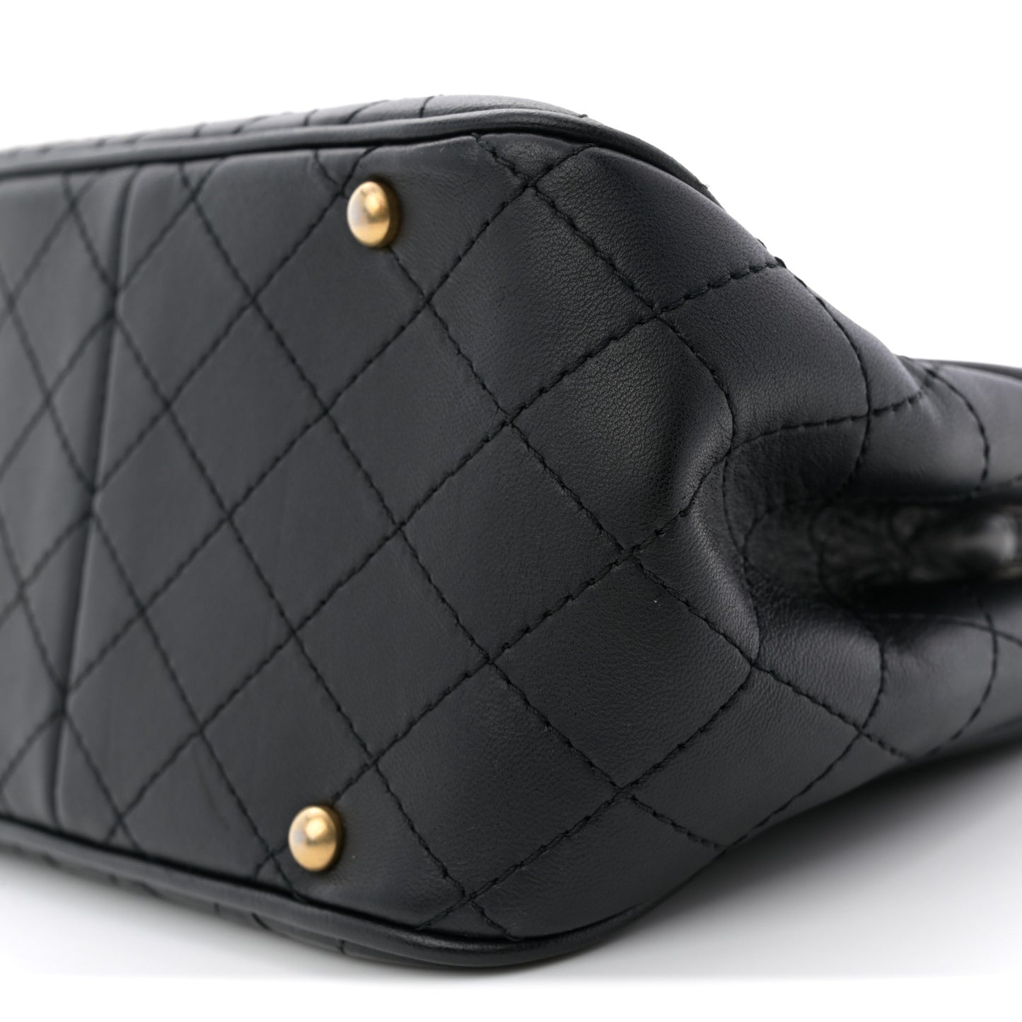 Calfskin Stitched Small Egyptian Amulet Drawstring Bag Black