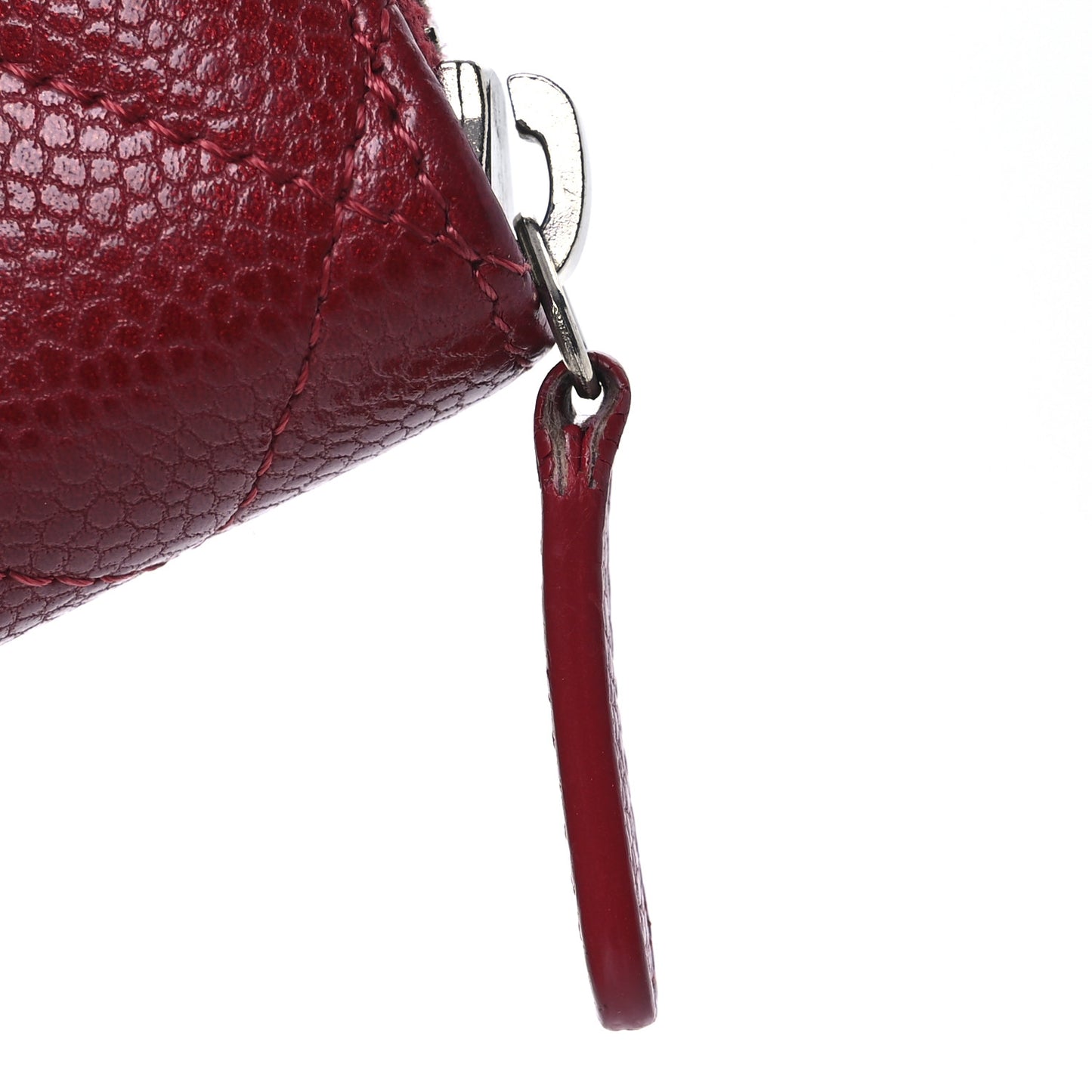 Caviar Quilted Zip Coin Purse Red