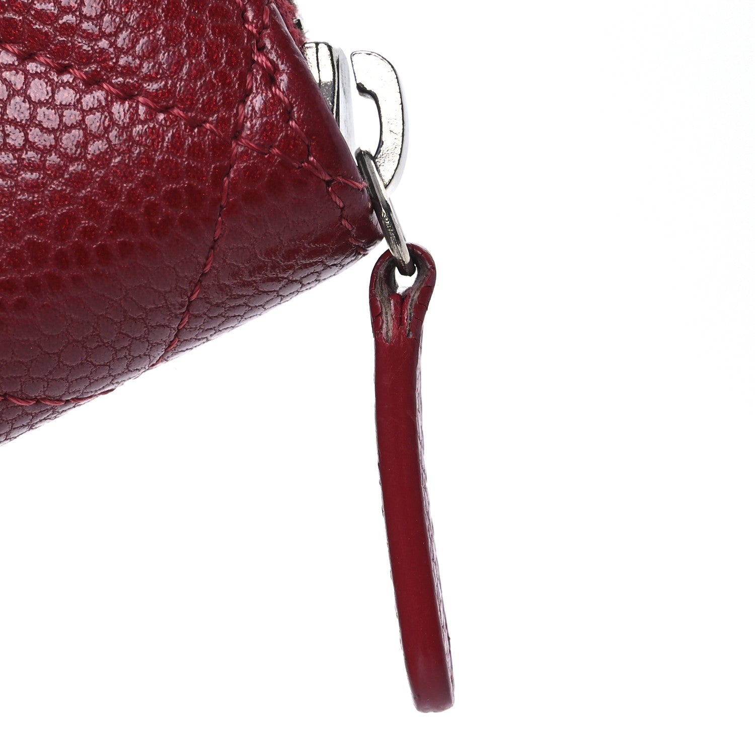Chanel Caviar Quilted Zip Coin Purse Red 9 of 10