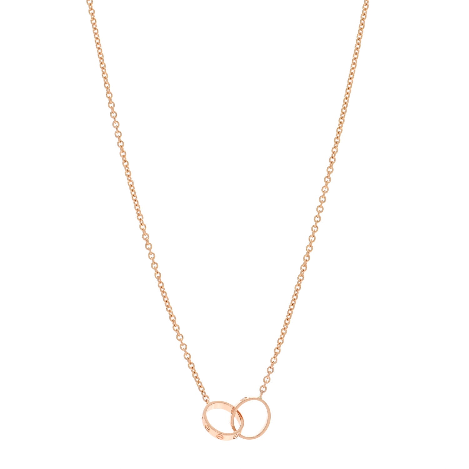 Cartier 18K Pink Gold Interlocking LOVE Necklace 1 of 4