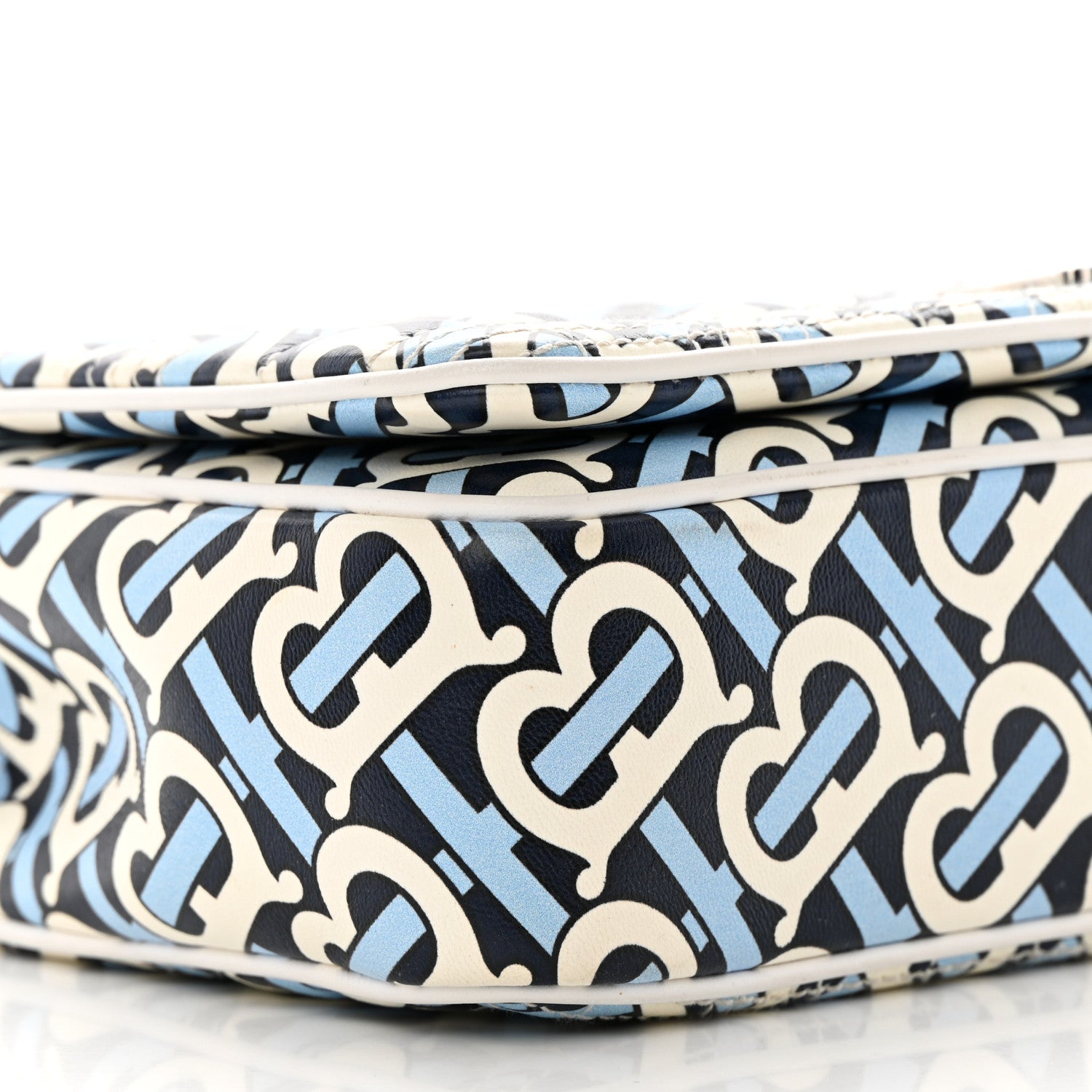 Burberry Lambskin Quilted Monogram TB Print Small Lola Bag Cobalt Black 9 of 12