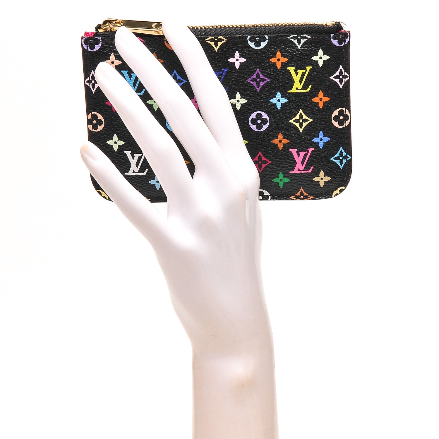 Louis Vuitton Monogram Multicolor Key Pouch Black Grenade 2 of 6