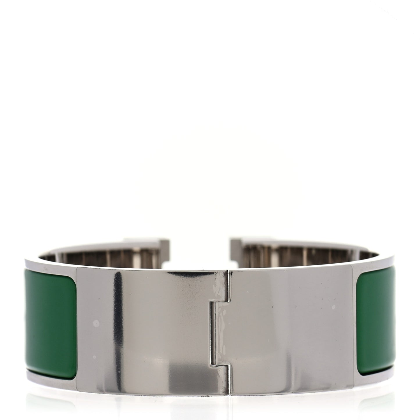 Enamel Wide Clic Clac H Bracelet PM Vert Sapin