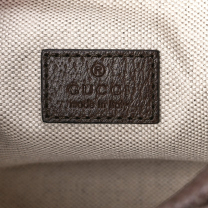 Gucci Monogram Jumbo GG Textured Dollar Calfskin Web Mini Crossbody Bag Camel Ebony New Acero 6 of 12