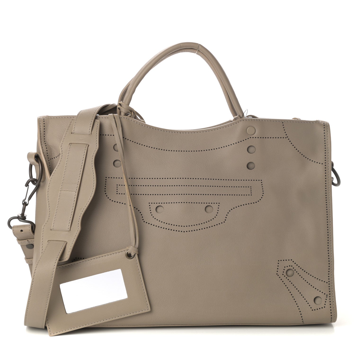 Balenciaga Veau Soyeux Perforated Blackout Hardware City Gris Cendre 1 of 8