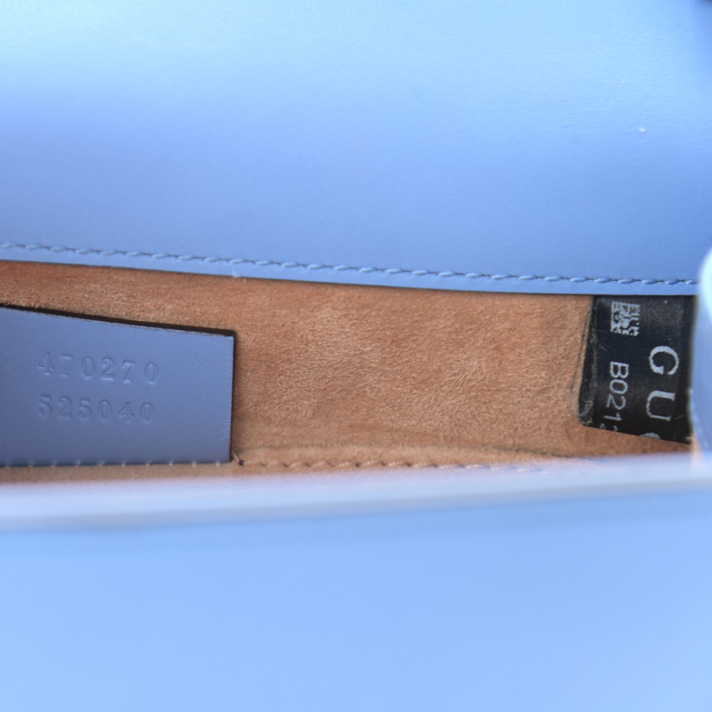 Vitello Fontanella Web Mini Sylvie Top Handle Bag Clear Sky Blue