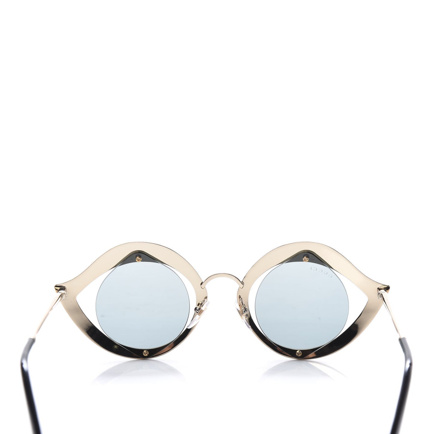 Metal Crystal Cat Eye Sunglasses GG0046S Gold Grey