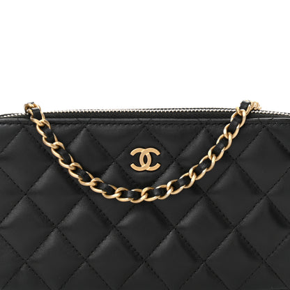 Chanel Lambskin Quilted Small Clutch With Chain Black 11 of 14