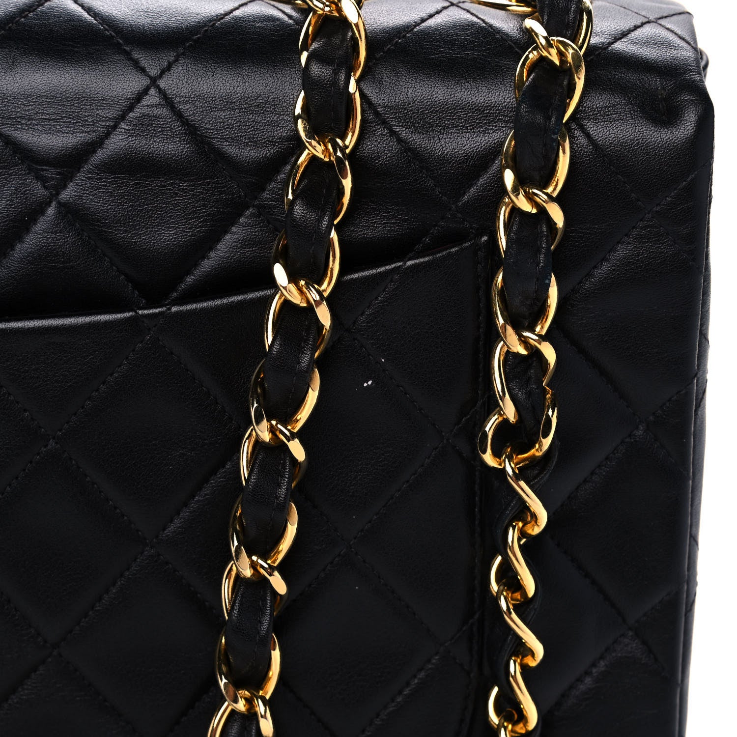 Chanel Washed Lambskin Quilted Maxi Single Flap Black 14 of 15