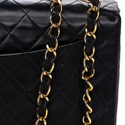 Chanel Washed Lambskin Quilted Maxi Single Flap Black 14 of 15