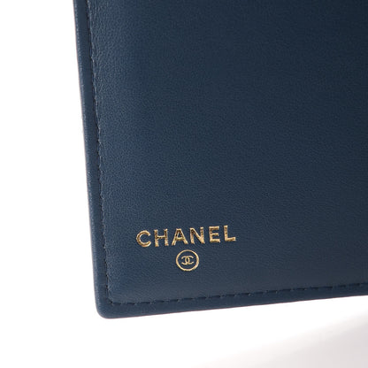 Chanel Metallic Caviar Quilted Medium Flap Wallet Dark Blue 6 of 9