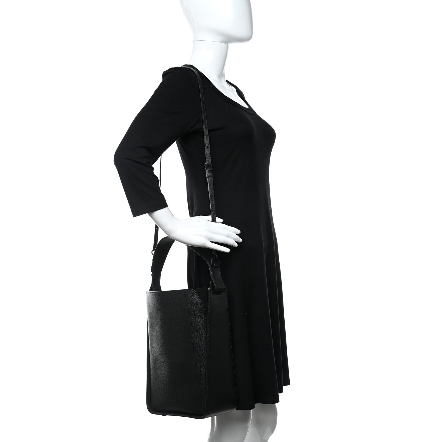 Balenciaga Calfskin Logo Embossed Small Tool 2.0 North-South Tote Black 2 of 15