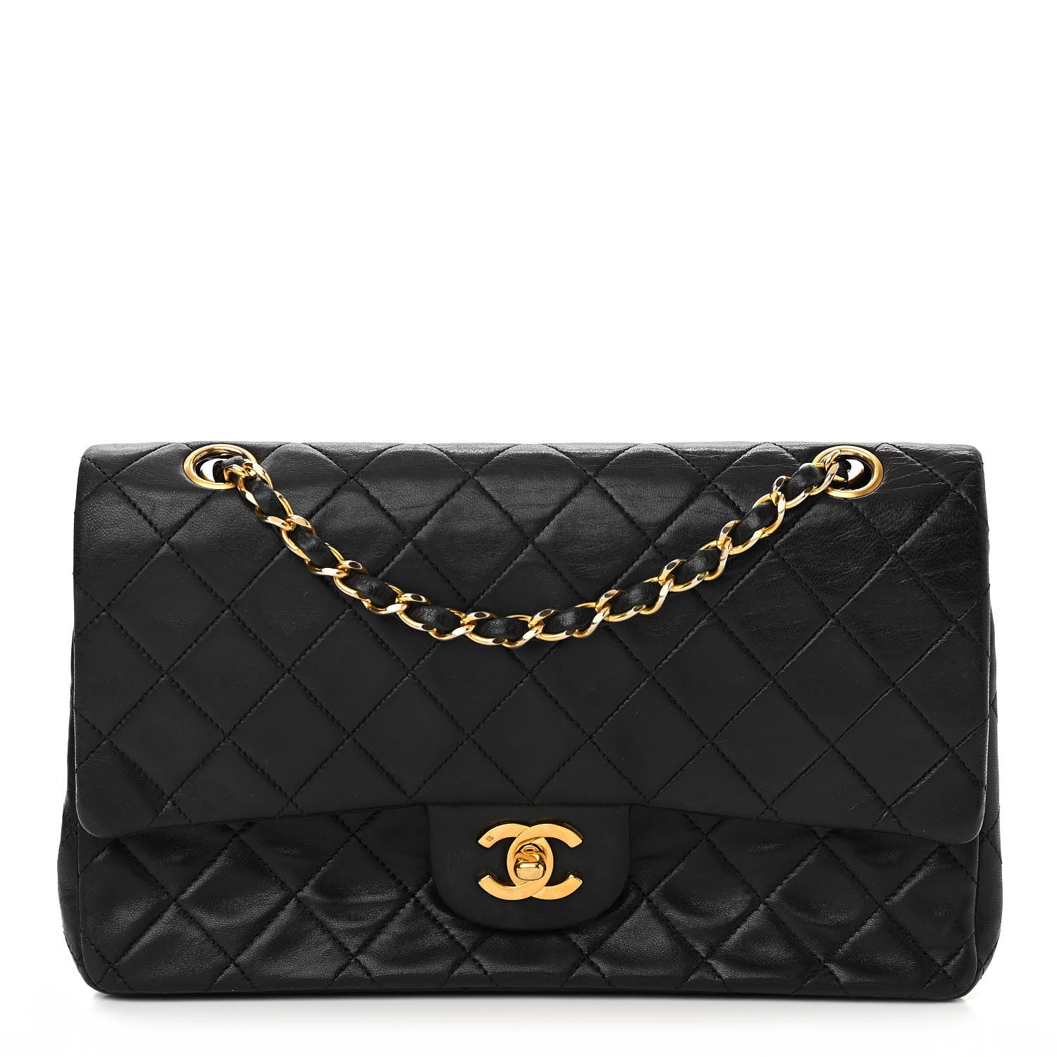 Chanel Lambskin Quilted Medium Double Flap Black 1 of 14