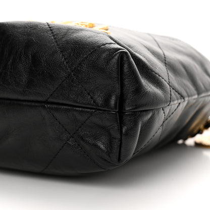 Chanel Shiny Crumpled Calfskin Quilted Pearl Mini Chanel 22 Black 10 of 10