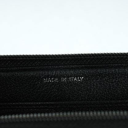 Chanel Goatskin Camellia Embossed Zip Around Wallet Black 7 of 10