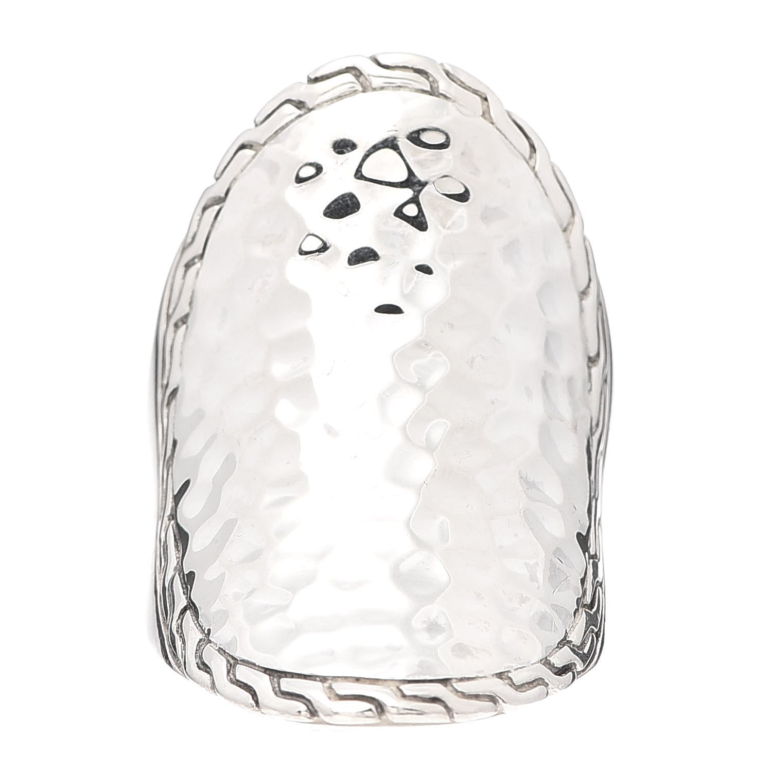 John Hardy Sterling Silver Classic Chain Hammered Oval Saddle Ring 56 7.5 1 of 5