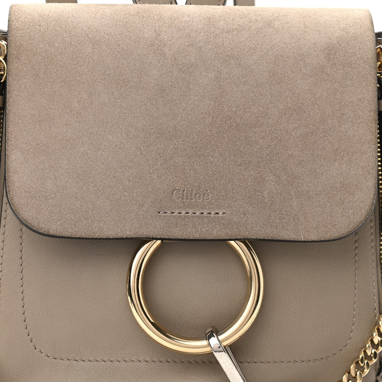 Chloe Suede Calfskin Small Faye Backpack Motty Grey 7 of 10