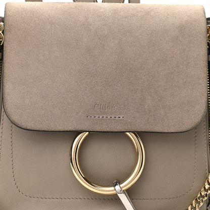 Chloe Suede Calfskin Small Faye Backpack Motty Grey 7 of 10