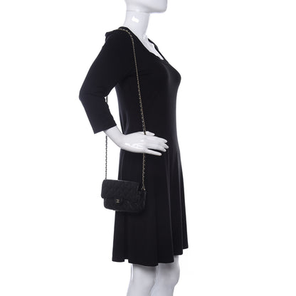 Chanel Caviar Quilted Flap Phone Holder With Chain Black 2 of 12