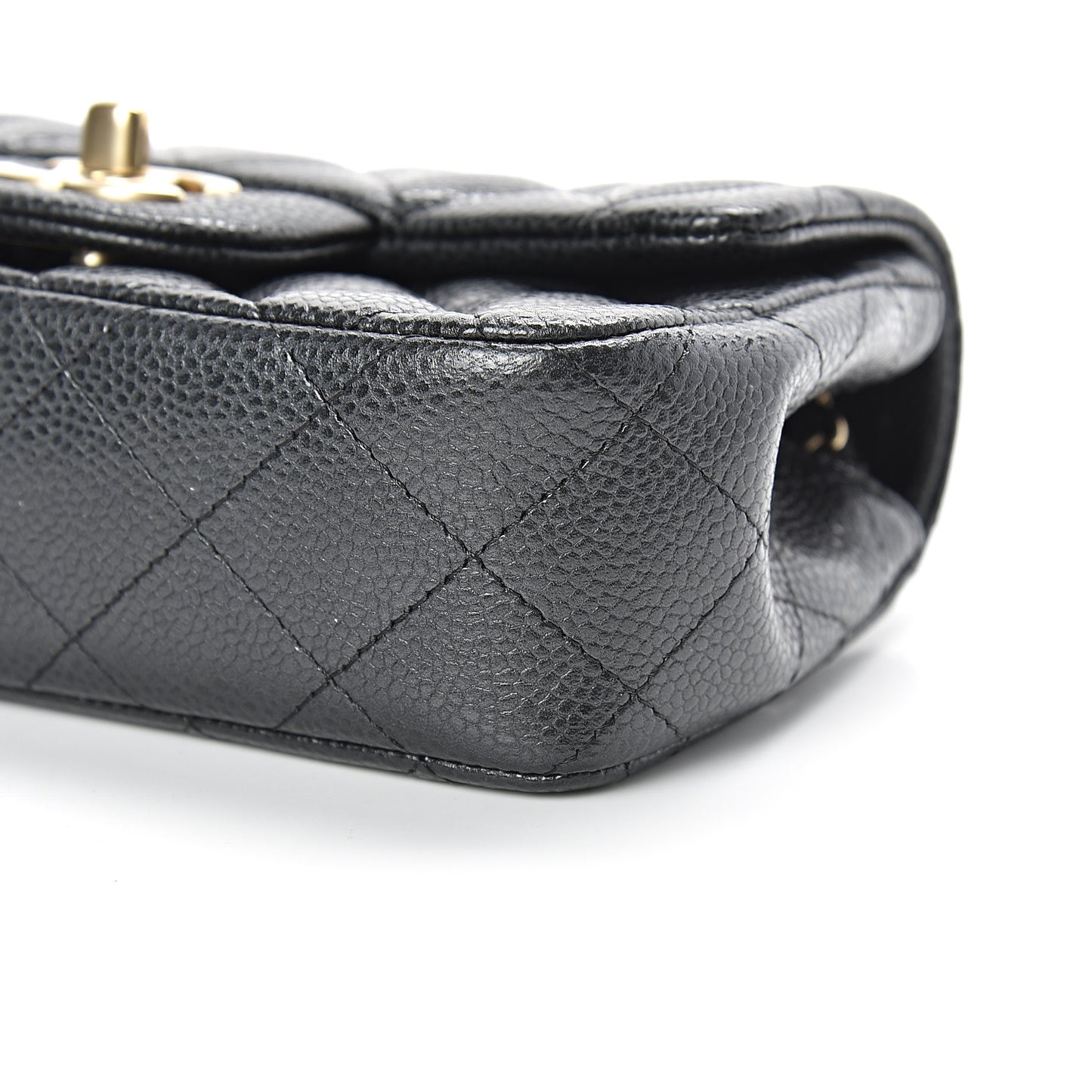 Metallic Caviar Quilted Extra Mini Flap Black