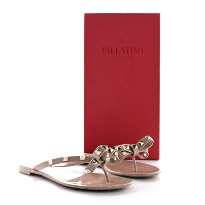 Valentino Garavani PVC Jelly Rockstud Bow Thong Sandals 36 Poudre 11 of 11