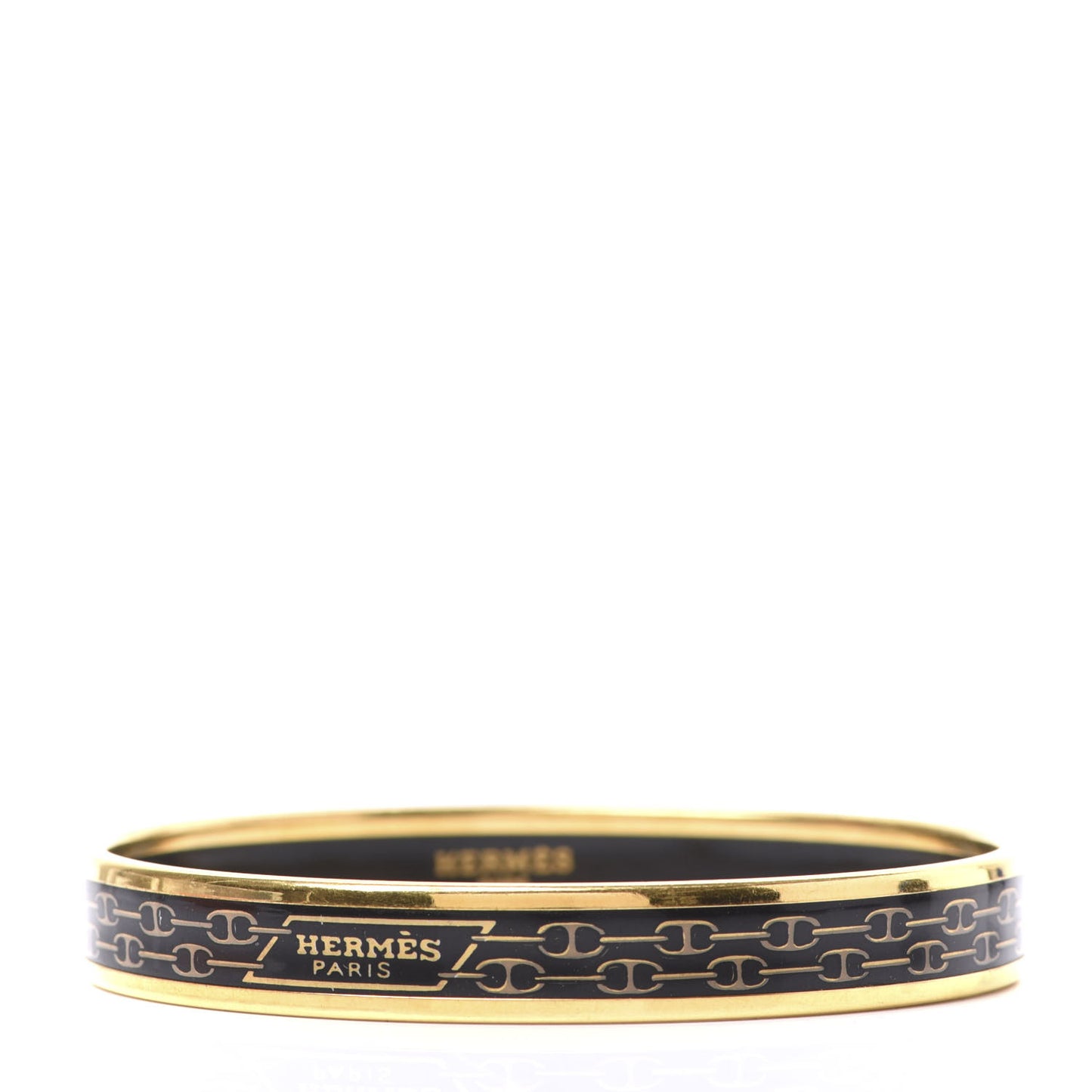 Enamel Narrow Printed Chain D Ancre Bracelet 70 Black