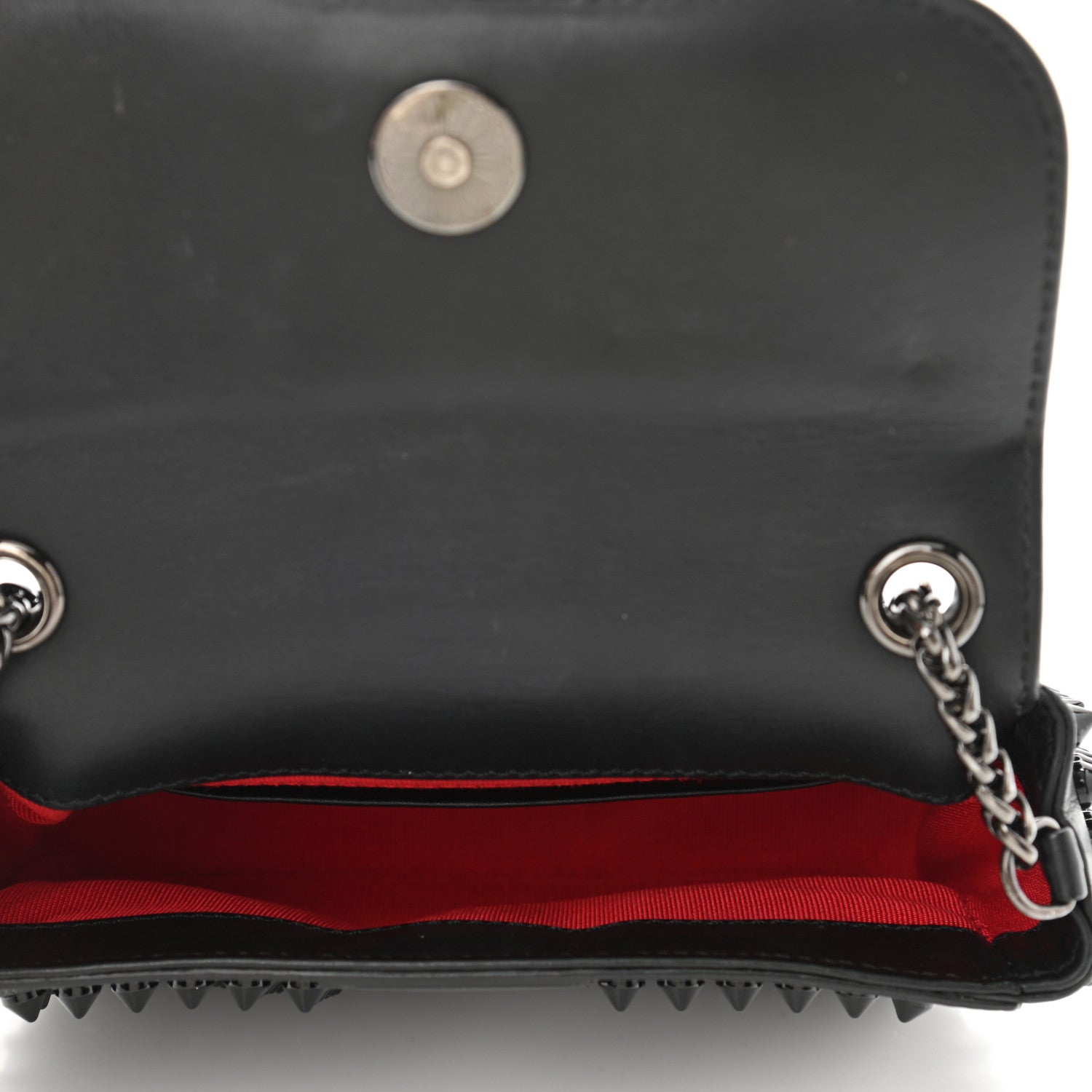 Christian Louboutin Calfskin Spikes Sweety Charity Crossbody Bag Black 5 of 12