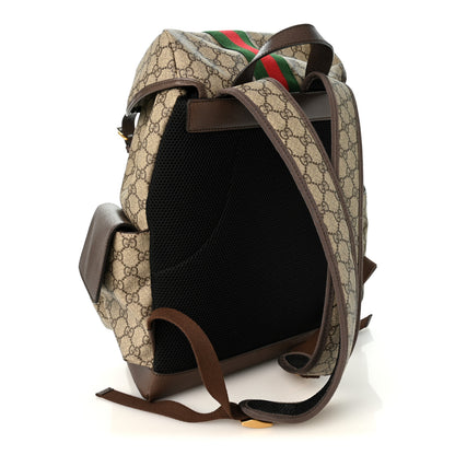 Gucci GG Supreme Monogram Medium Ophidia Double Buckle Backpack Brown 3 of 9