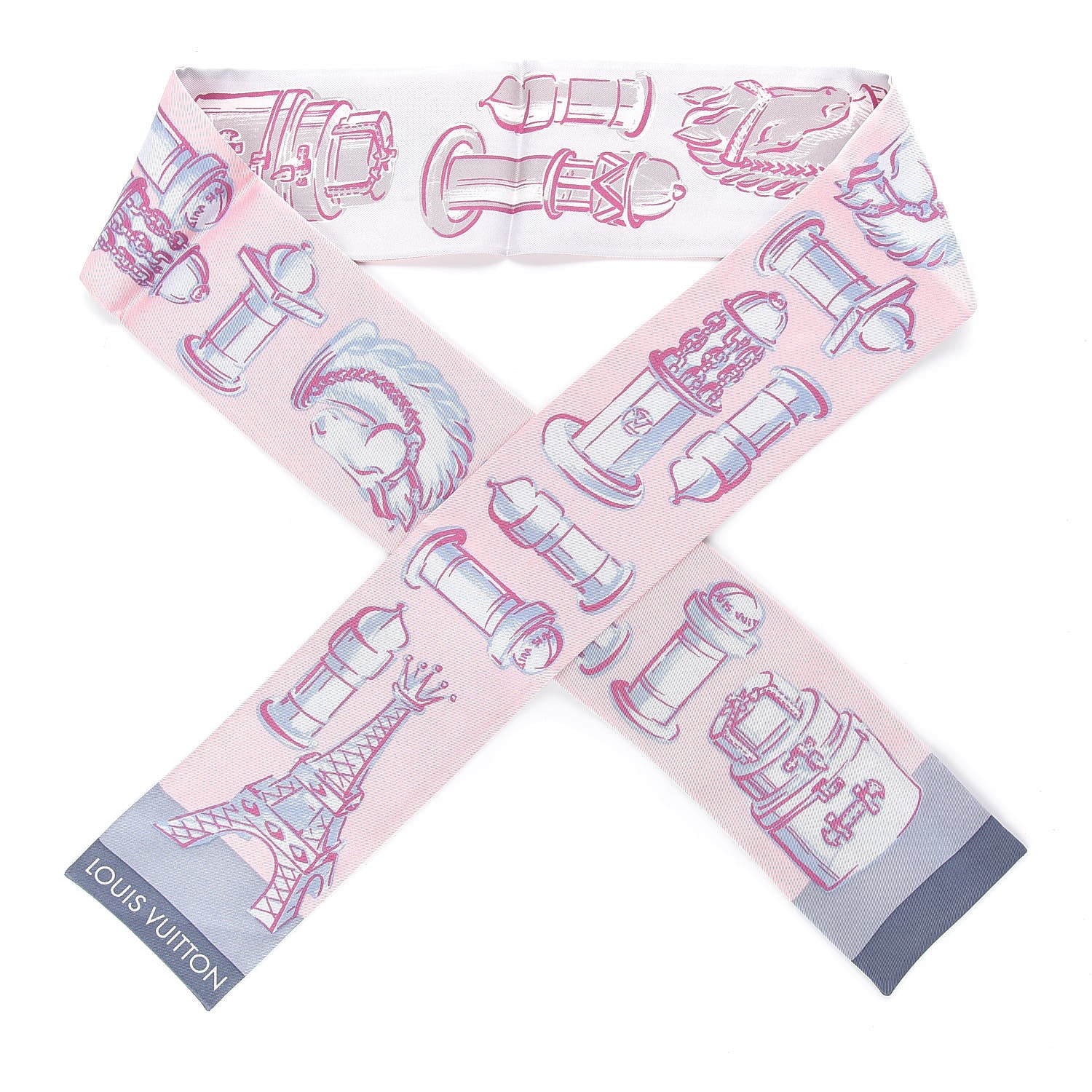 Louis Vuitton Silk Chess Bandeau Blue Ciel 1 of 4